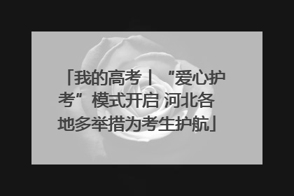 我的高考丨“爱心护考”模式开启 河北各地多举措为考生护航