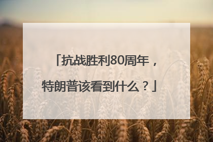 抗战胜利80周年，特朗普该看到什么？