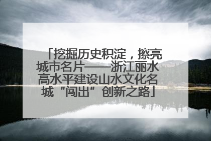 挖掘历史积淀，擦亮城市名片——浙江丽水高水平建设山水文化名城“闯出”创新之路