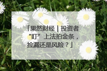 果然财经｜投资者“盯”上法拍金条，捡漏还是风险？
