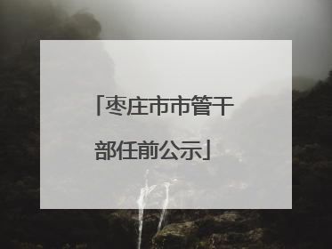 枣庄市市管干部任前公示