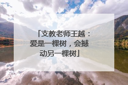 支教老师王越：爱是一棵树，会撼动另一棵树