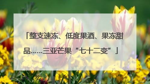 整支速冻、低度果酒、果冻甜品……三亚芒果“七十二变”