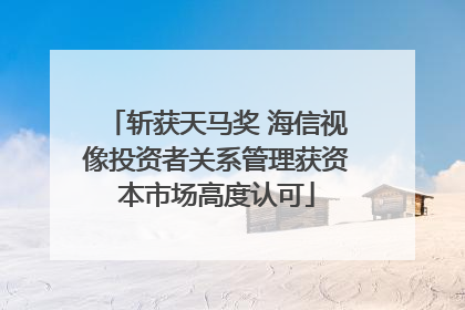 斩获天马奖 海信视像投资者关系管理获资本市场高度认可