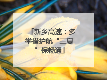 新乡高速：多举措护航“三夏”保畅通
