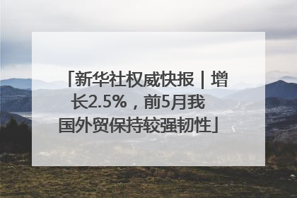 新华社权威快报｜增长2.5%，前5月我国外贸保持较强韧性