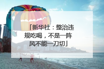 新华社：整治违规吃喝，不是一阵风不能一刀切