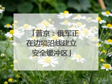 普京：俄军正在边境沿线建立安全缓冲区