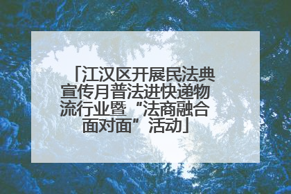 江汉区开展民法典宣传月普法进快递物流行业暨“法商融合面对面”活动
