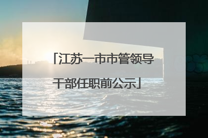 江苏一市市管领导干部任职前公示