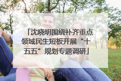 沈晓明围绕补齐重点领域民生短板开展“十五五”规划专题调研
