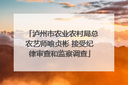 泸州市农业农村局总农艺师喻贞彬 接受纪律审查和监察调查
