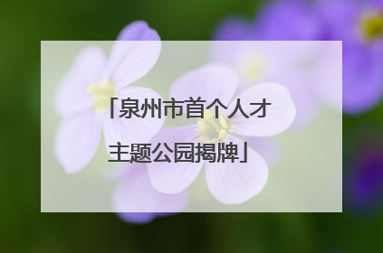 泉州市首个人才主题公园揭牌