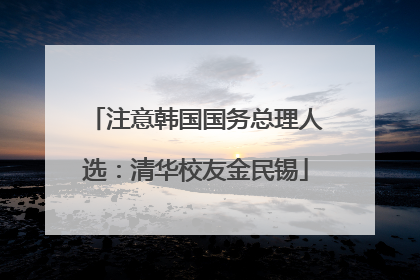 注意韩国国务总理人选：清华校友金民锡