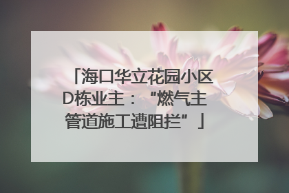 海口华立花园小区D栋业主：“燃气主管道施工遭阻拦”