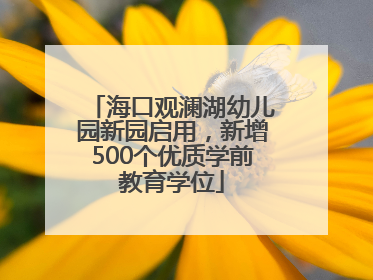 海口观澜湖幼儿园新园启用，新增500个优质学前教育学位