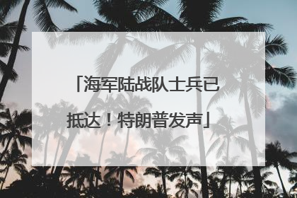 海军陆战队士兵已抵达！特朗普发声