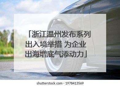 浙江温州发布系列出入境举措 为企业出海增底气添动力
