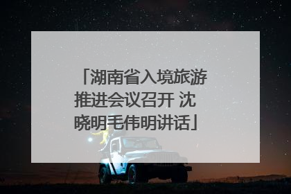 湖南省入境旅游推进会议召开 沈晓明毛伟明讲话