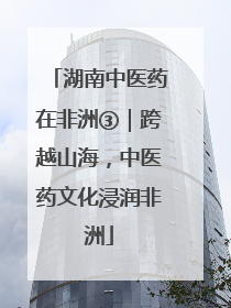 湖南中医药在非洲③｜跨越山海，中医药文化浸润非洲