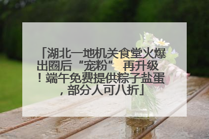 湖北一地机关食堂火爆出圈后“宠粉” 再升级！端午免费提供粽子盐蛋，部分人可八折