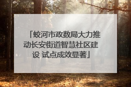 蛟河市政数局大力推动长安街道智慧社区建设 试点成效显著