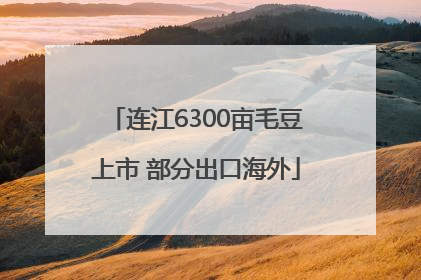 连江6300亩毛豆上市 部分出口海外
