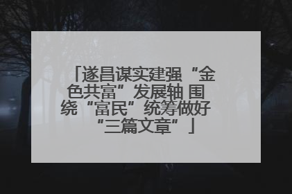 遂昌谋实建强“金色共富”发展轴 围绕“富民”统筹做好“三篇文章”