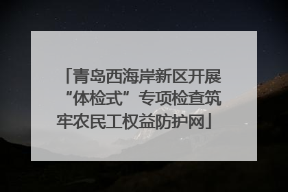 青岛西海岸新区开展“体检式”专项检查筑牢农民工权益防护网