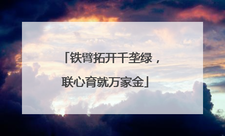 铁臂拓开千垄绿，联心育就万家金