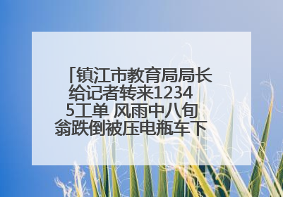 镇江市教育局局长给记者转来12345工单 风雨中八旬翁跌倒被压电瓶车下，扶不扶？镇江高职学子选择令人钦佩