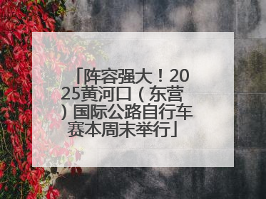 阵容强大！2025黄河口（东营）国际公路自行车赛本周末举行