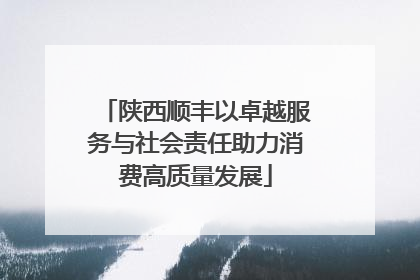陕西顺丰以卓越服务与社会责任助力消费高质量发展