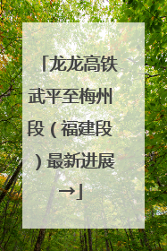 龙龙高铁武平至梅州段（福建段）最新进展→