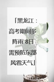 黑龙江：高考期间多阵雨 8日需预防东部风雹天气