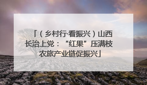 （乡村行·看振兴）山西长治上党：“红果”压满枝 农旅产业链促振兴