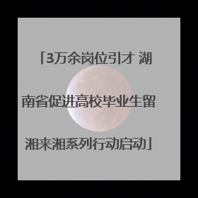 3万余岗位引才 湖南省促进高校毕业生留湘来湘系列行动启动
