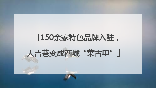 150余家特色品牌入驻，大吉巷变成西城“菜古里”