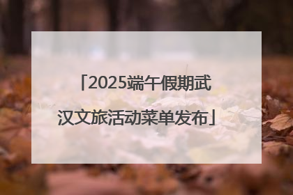 2025端午假期武汉文旅活动菜单发布