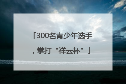 300名青少年选手，拳打“祥云杯”